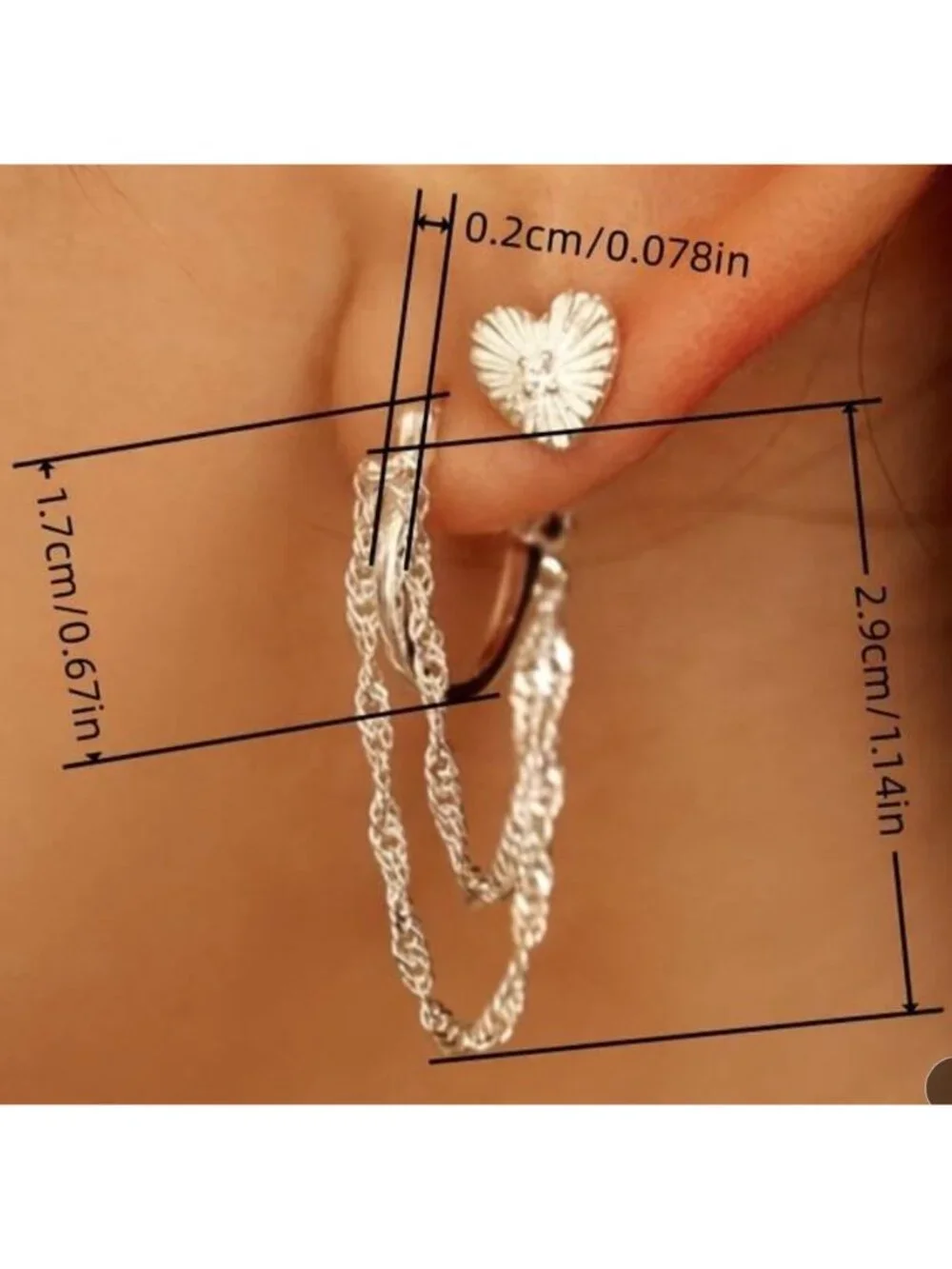 Elegant Copper Silvery Chain Earrings Dangle Movement Party Everyday Sexy
